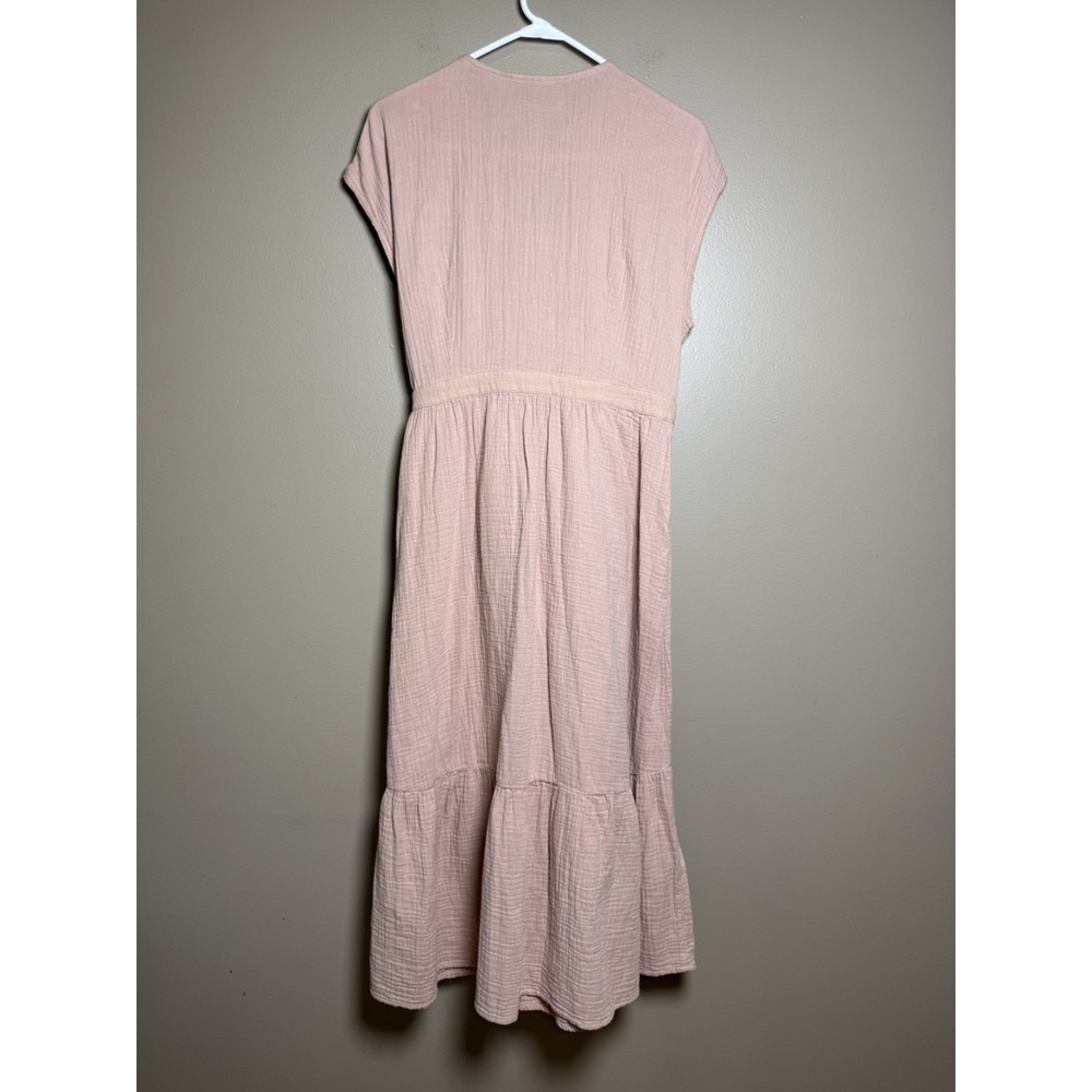 Universal Thread Mauve Pink Cotton Gauze Midi Wrap Dress L NWT - Picture 3 of 5